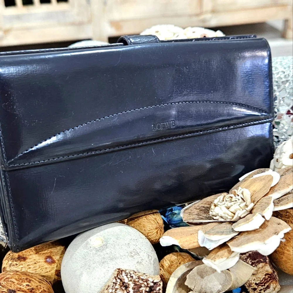 Loewe Blue Black Leather Wallet